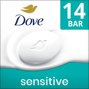 Dove Beauty Bar Soap Sensitive, 4 Bars For Sensitive Skin, Fragrance Free And Hypoallergenic 3.75 Oz