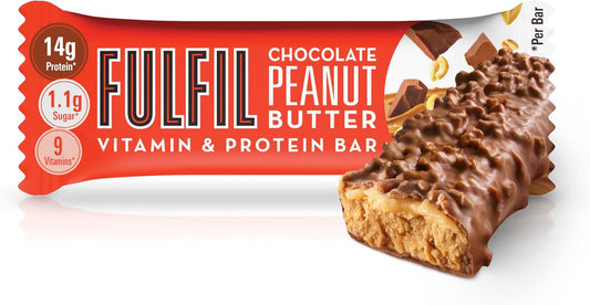 Fulfil Vitamin And Protein Bar (15 X 40 G Bars) — Chocolate Peanut Butter Flavour — 15 G High Protein, 9 Vitamins, Low Sugar