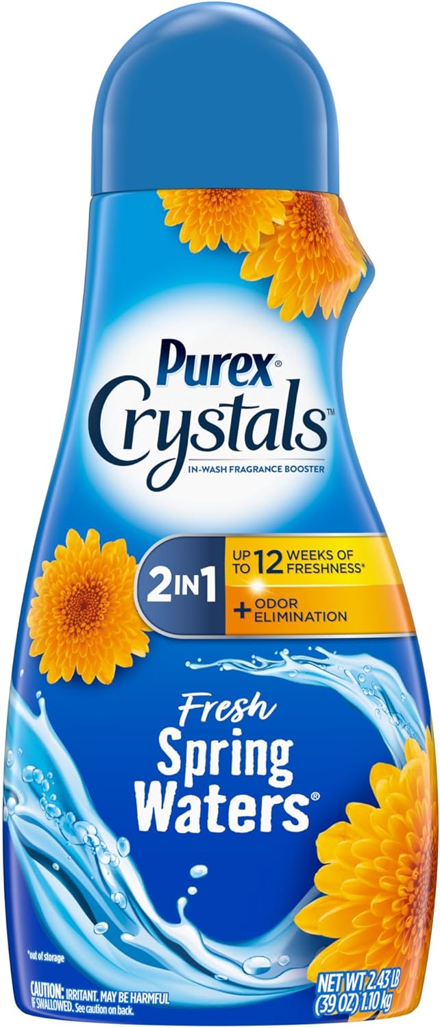 Purex Crystals In-Wash Fragrance and Scent Booster, Fresh Spring Waters, 39 Ounce