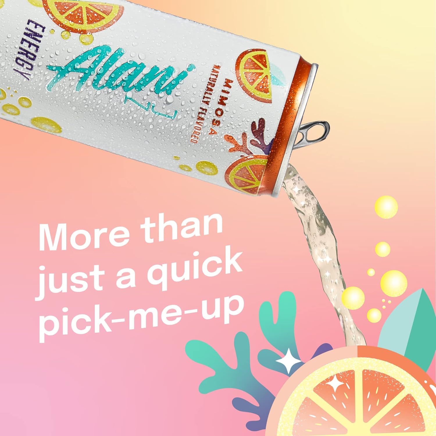 Alani Nu Mimosa Sugar Free, Low Calorie Energy Drinks | 200Mg Caffeine | Pre Workout Performance With Antioxidants | Biotin B Vitamins | Zero Sugar | 10 Calories | 12 Fl Oz Cans (12 Pack)