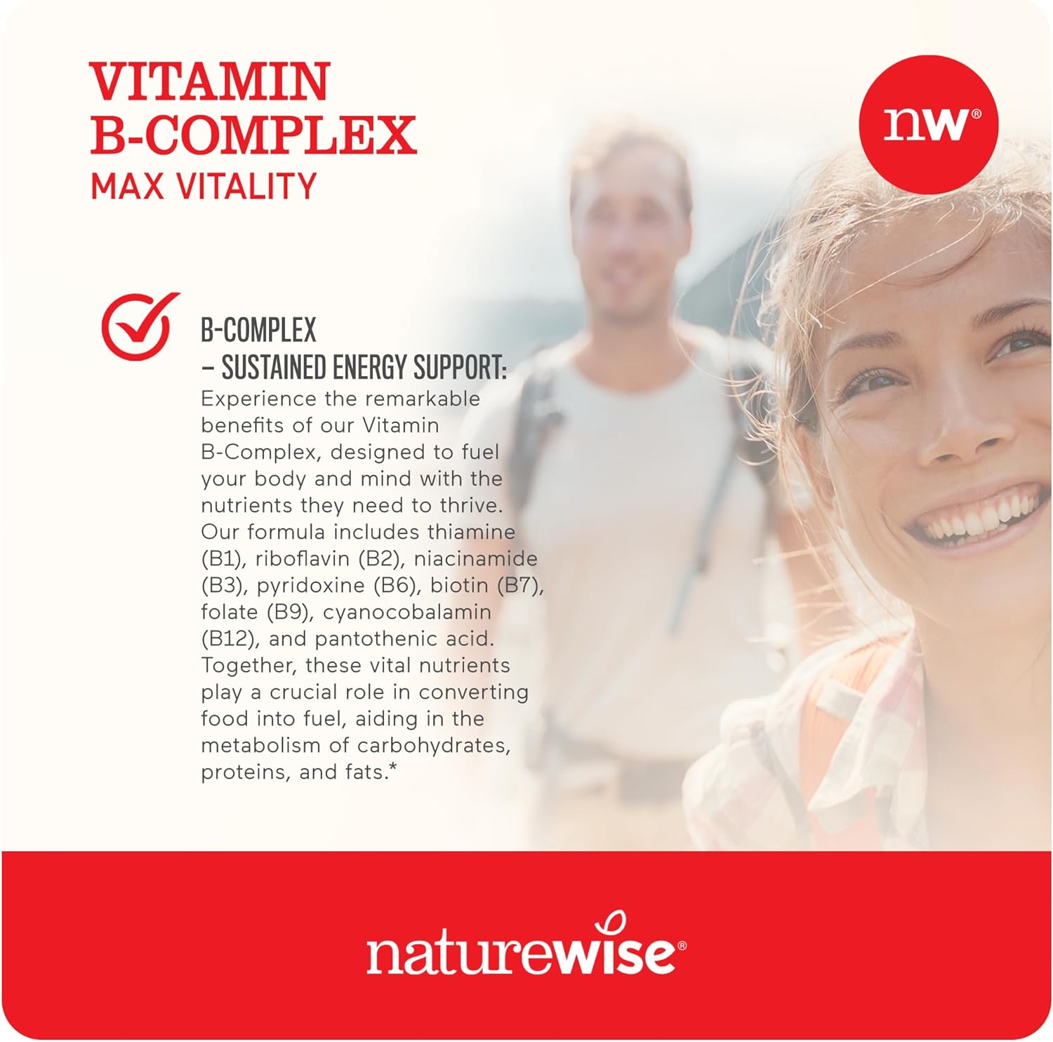 NatureWise Vitamin B Complex for Women and Men - with Folic Acid Biotin B1 B2 B3 B6 B12 - Support Cellular Energy & Mental Clarity - Gluten Free, Non-GMO, Dairy Free - 150 Softgels[5-Month Supply]