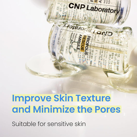 Cnp Rescue+Propolis Serum - Redness Relief Serum With Niacinamide & Ip-Bha, Soothing, Hydrating, Minimizing Pores, For Oily & Sensitive Skin, Lightweight Essence For Glass Skin, Korean Skin Care