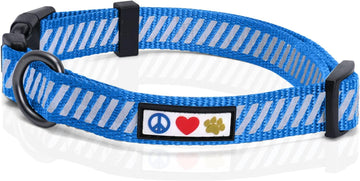 Pawtitas Traffic Collar Puppy Collar Traffic Blue Collar Reflective Dog Collar Extra Small Dog Collar Blue Dog Collar