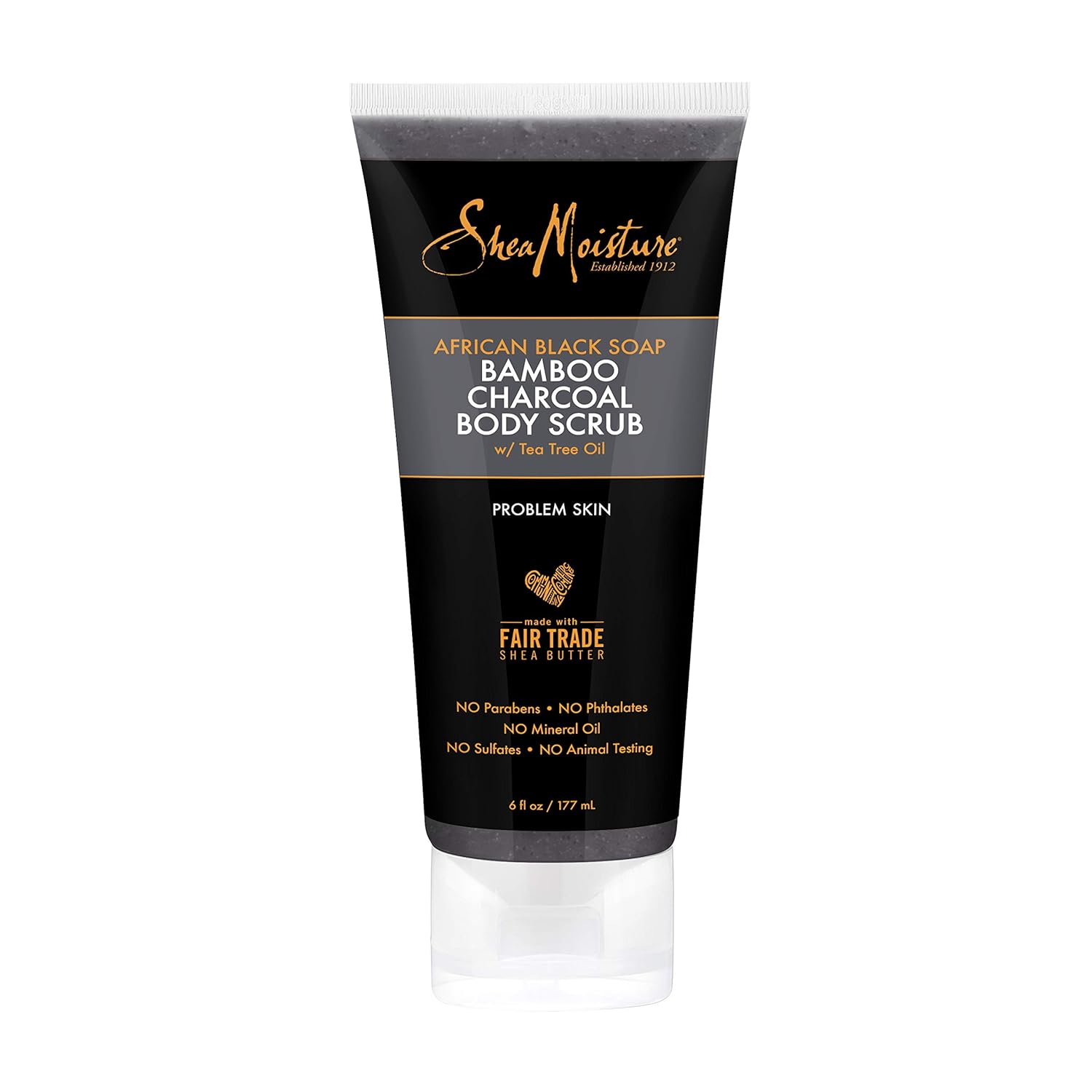 Sheamoisture African Black Soap Bamboo Charcoal Body Scrub Exfoliate, 6 Ounce