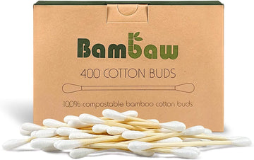 400 Bamboo Cotton Buds | Q Tips | Ear Sticks | Cotton Swab | Wooden Cotton Bud | Eco Friendly Cotton Buds| Ear Buds Cotton | Biodegradable Cotton Buds | Bamboo Earbuds | Wooden Ear Buds | Bambaw