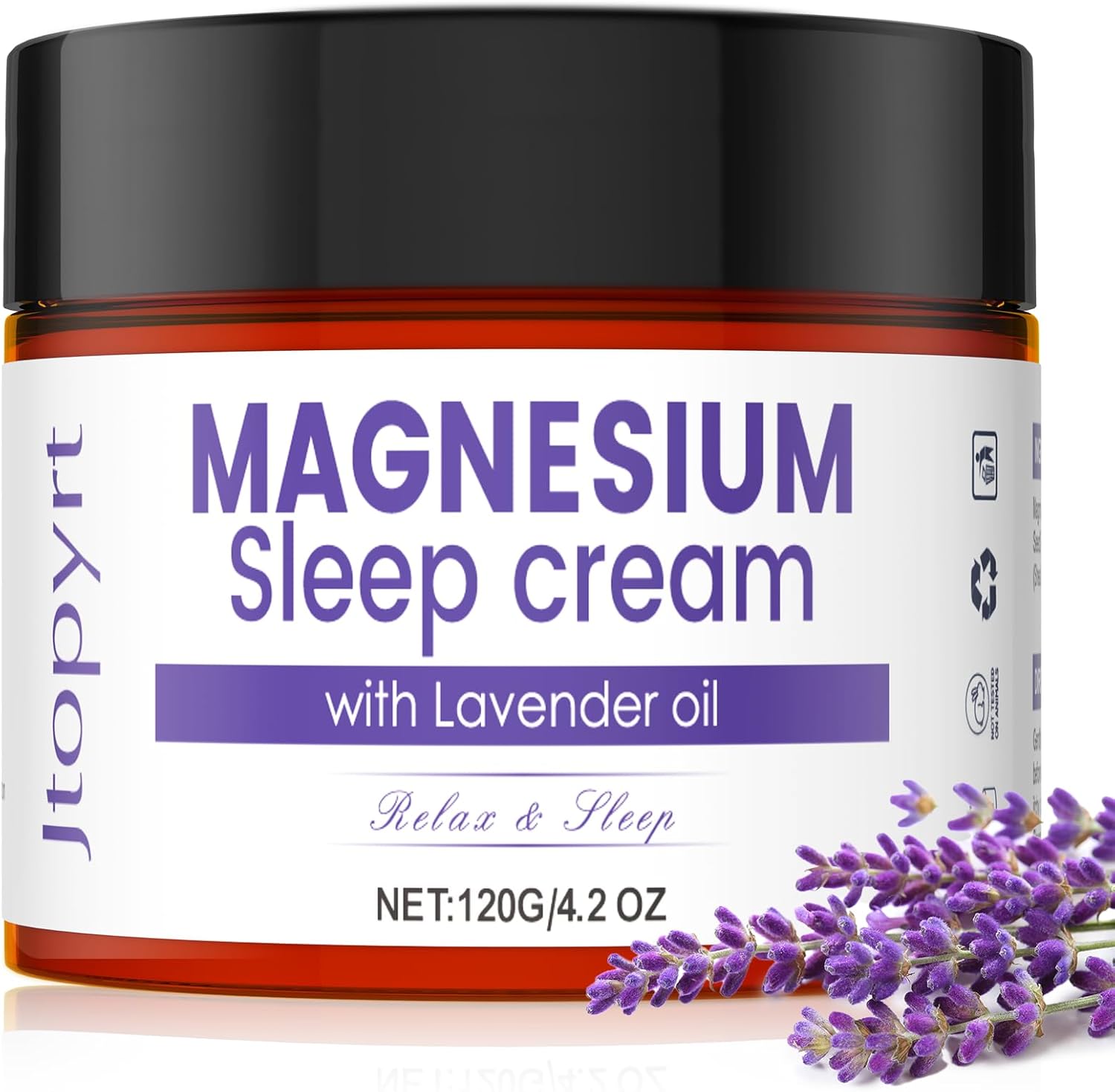 Magnesium Sleep Cream: Long Lasting Moisturizing Topical Magnesium Lotion With Lavender Oil For Leg Cramps Pain Safe For Kids 120G/4.2Oz