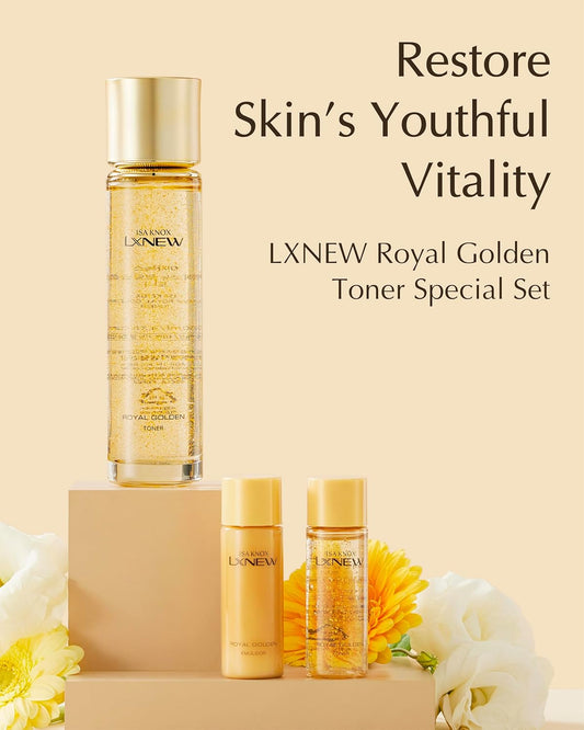 Isa Knox Lxnew Royal Golden Toner Set (6.5Fl Oz) - Luxury Gift Set For Ultimate Facial Care For Rejuvenation And Youthful Skin By Lg Beauty. Royal Peptides & Jelly, Niacinamide, Propolis