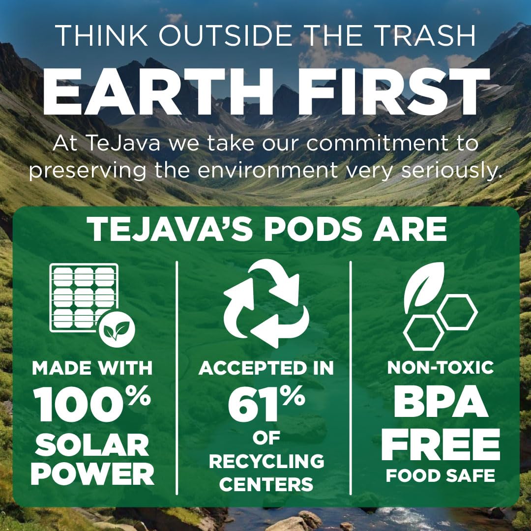 Tejava Tea Variety Pack, 52Ct, 6 Assorted Blends, All Natural Unsweetened Flavored Recyclable Single Serve Black Tea Pods, Tea Leaves Sourced Exclusively From Rainforest Alliance Certified™ Farms