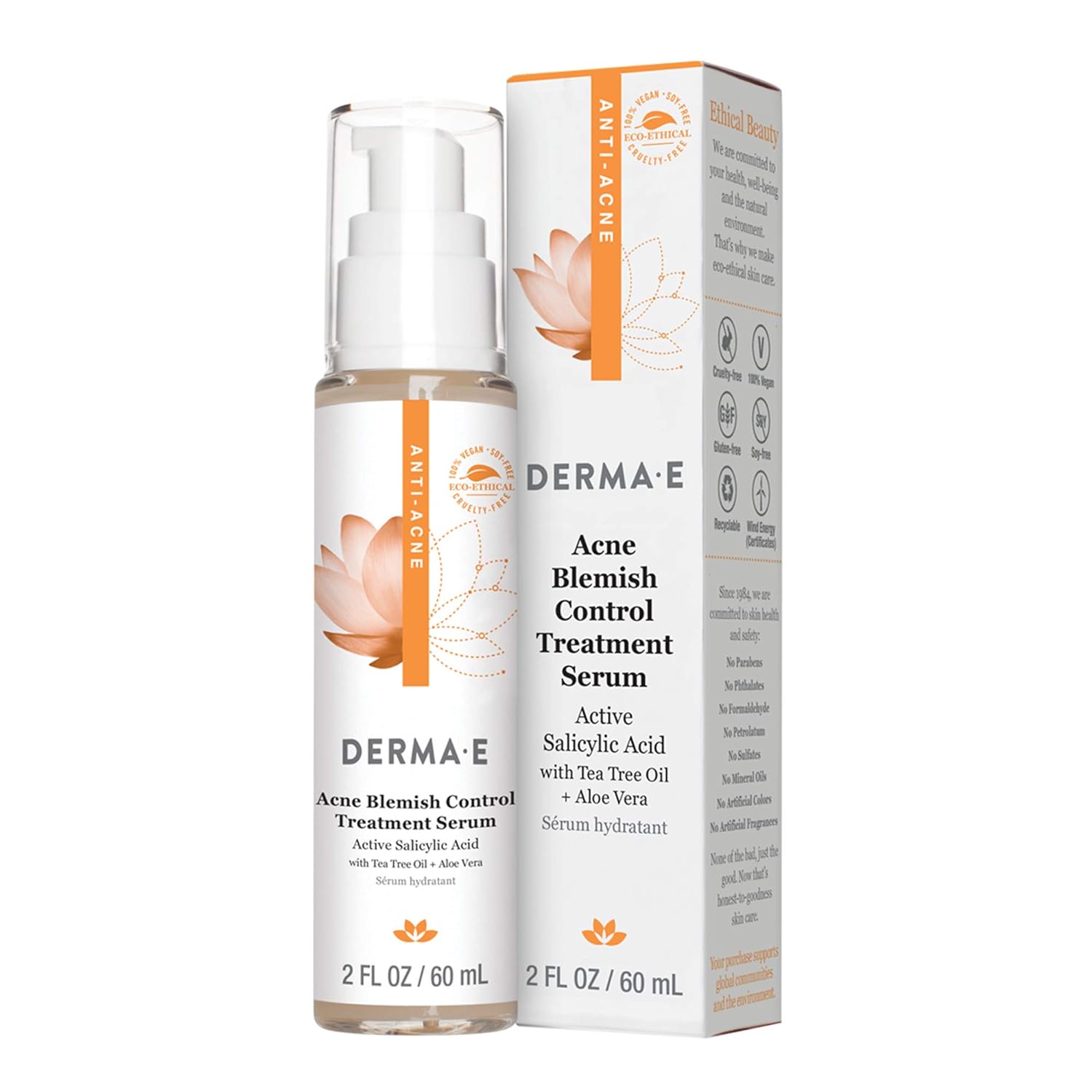 DERMA E Acne Blemish Control Treatment Serum – Active Salicylic Acid Serum for Face – Pore-Cleaning Anti-Blemish and Blackhead Treatment for Blemish-Prone Skin, 2 fl oz