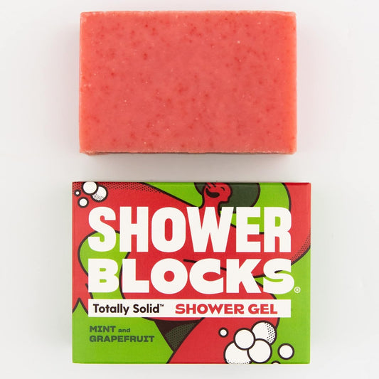 Shower Blocks - Mint & Grapefruit Solid Shower Gel | Plastic, Cruelty And Paraben Free | Vegan | Moisturising Body Soap For The Shower