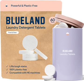 Blueland Laundry Detergent Tablet Starter Set - Plastic-Free & Eco Friendly Alternative To Sheets Pods And Liquids - Natural, Gentle, Plant Based - 60 Loads