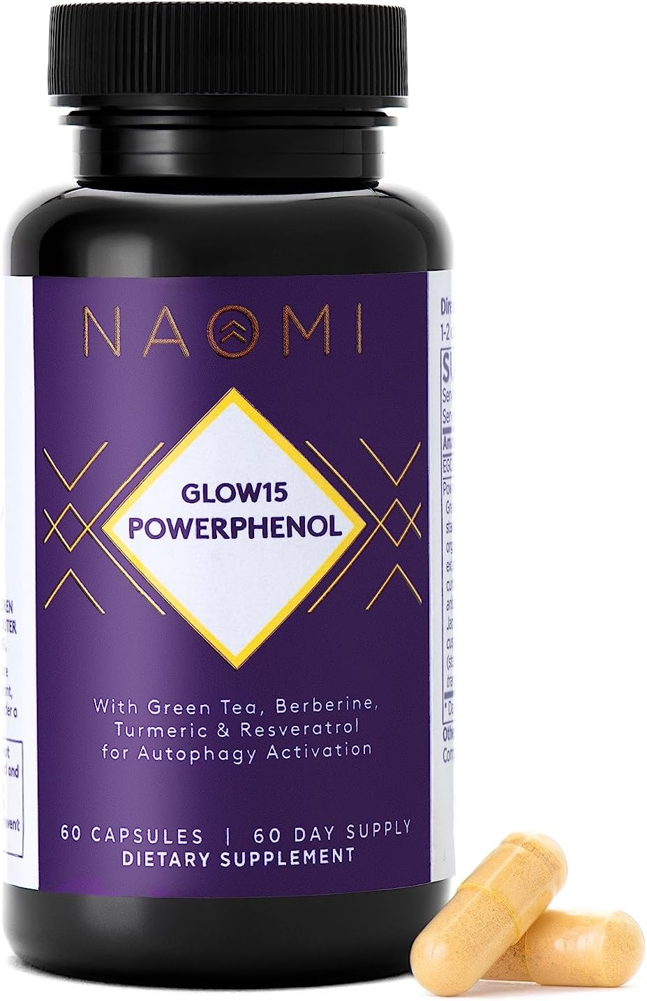 NAOMI PowerPhenol - Polyphenols Supplement, Green Tea, Berberine, Turmeric and Resveratrol - Supports Immunity, Healthy Weight and Aging, Joint Strength, and Energy Levels - 60 Count, 60-Day Supply