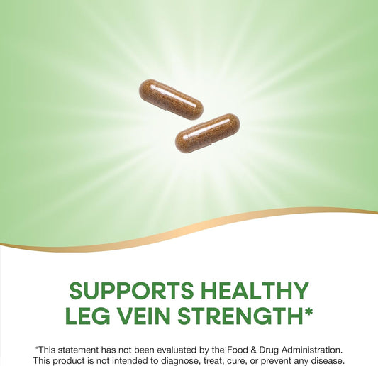 Nature's Way Leg Veins Support Blend, Horse Chestnut, Grape Seed Extract, and Cayenne Pepper for Leg Vein Support, Vegetarian, 60 Capsules