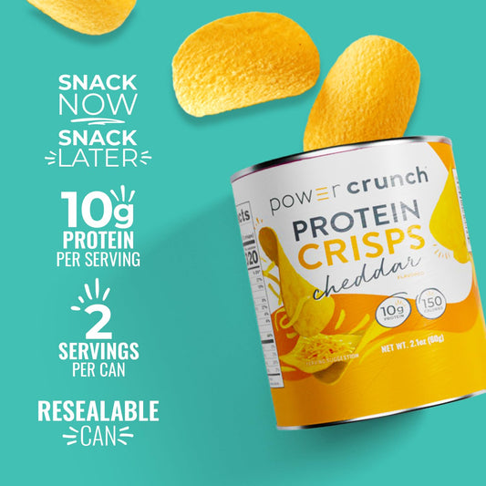 Power Crunch Protein Crisps, A Potato Style Protein Chip, Cheddar, 10G Of Protein, 1.05 Ounces Per Serving (Pack Of 6)