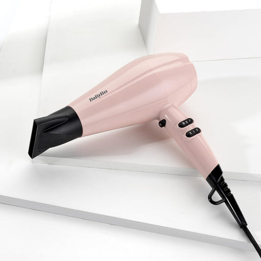 Babyliss Rose Blush 2200W Hair Dryer, Powerful Drying, Ionic, Lightweight Hair Dryer, Pink