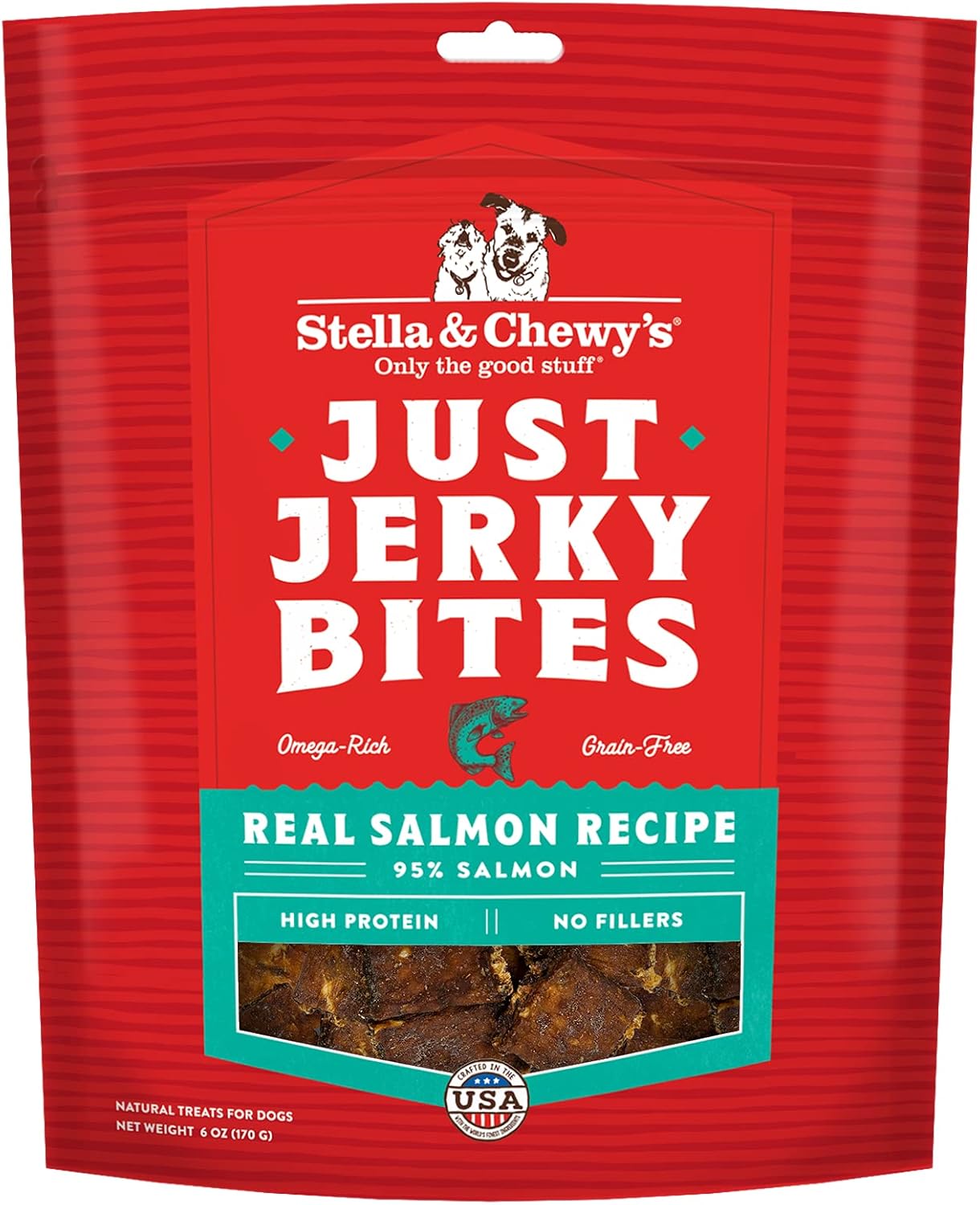Stella & Chewy'S Just Jerky Bites Real Salmon Recipe Dog Treats, 6 Oz. Bag