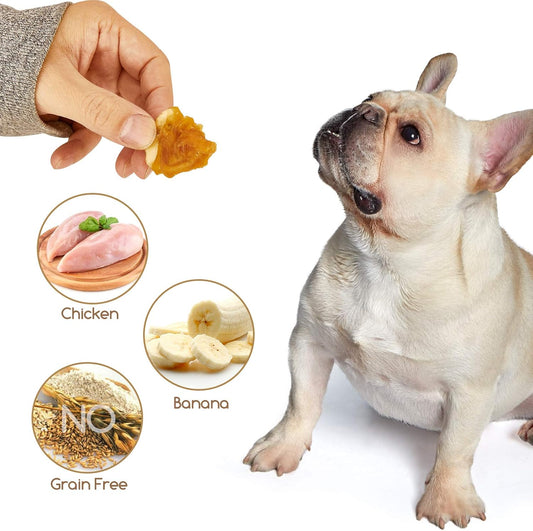 Jungle Calling Dog Treats, Chicken Wrapped Banana Dog Treats, Grain Free Rawhide Free Dog Chews, Low Fat Dog Treats For Small Medium Dogs, Chewy Dog Training Treats, 10.6 Oz