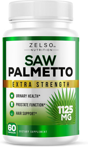 Saw Palmetto Prostate Supplement For Men, 3-In-1 Benefits, Extra Strength Dht Blocker For Hair Growth And Beta Blocker For Urinary Health, Potent Prostate Function Support, 30 Day Supply (60 Count)
