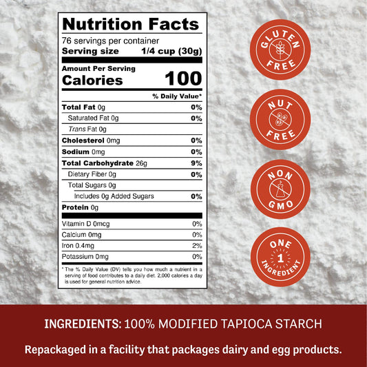 Judee’s Expandex Modified Tapioca Starch 5 lb - 100% Non-GMO, Gluten-Free & Nut-Free - USA Packaged - Thickens and Enhances Texture - Great for Making Tortillas, Bread, and Bagels