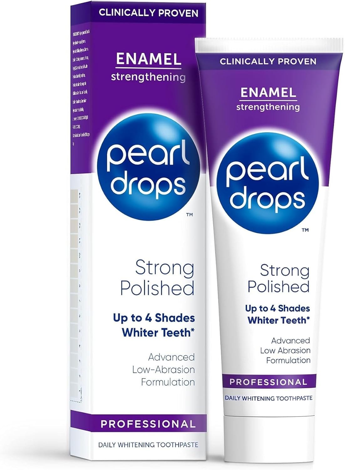 Pearl Drops Strong White Toothpaste, Polished Mint Flavour, Clinically Proven Whitening, Low Abrasion, Daily Use Formula, 75Ml