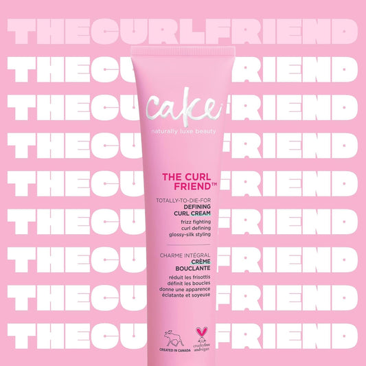 Cake Beauty Curl Friend Defining Curl Cream - Bounce Curly Hair Styling Product & Anti Frizz Control Heat Protectant for Hair Detangler – Cruelty Free & Vegan