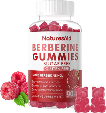 Berberine Gummies With Ceylon Cinnamon 1500Mg High Potency Berberine Hcl Supplement For Immune And Metabolism Support, Sugar Free Organic Berberine Gummies Raspberry Flavor