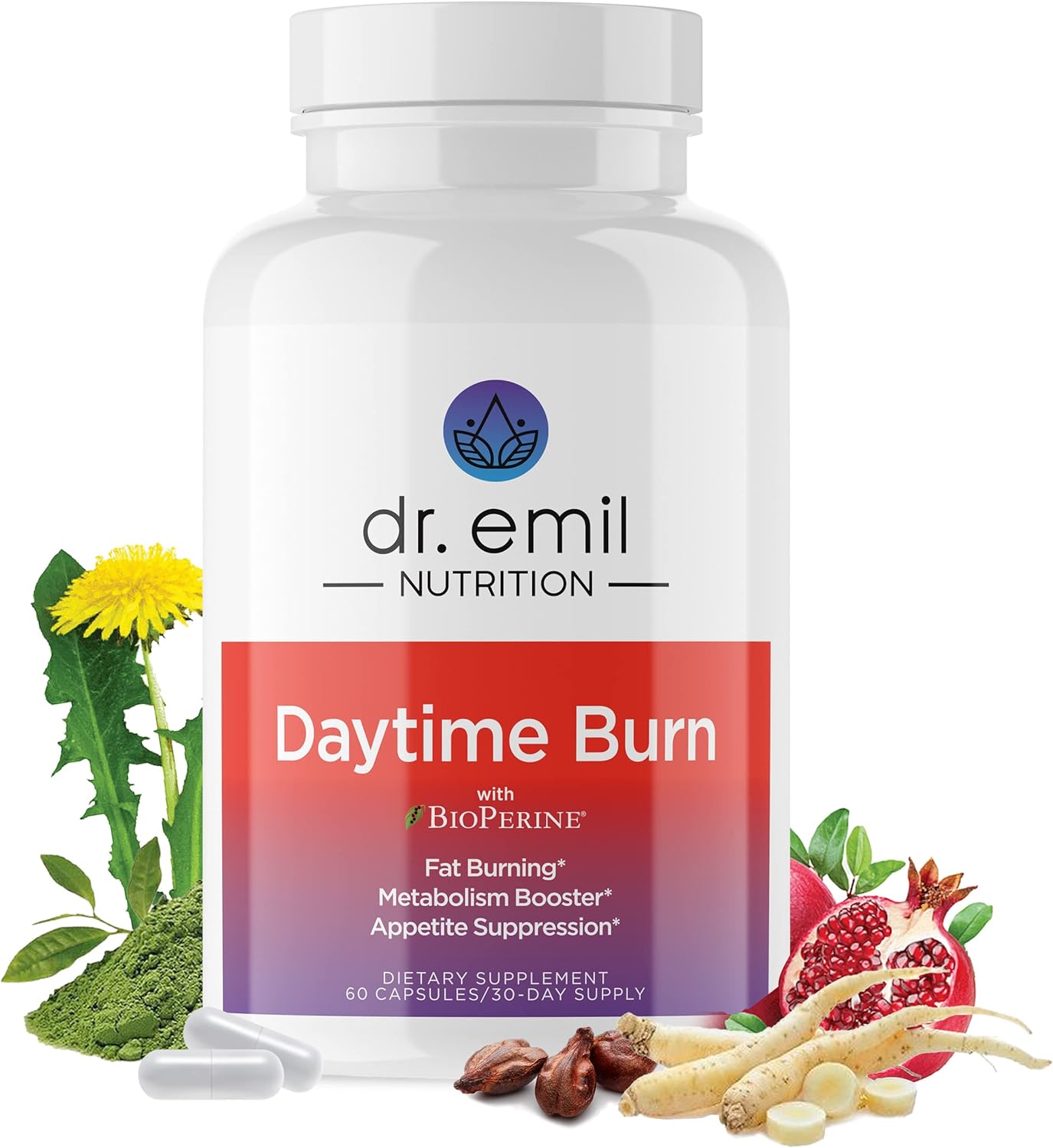 Dr. Emil Nutrition Daytime Burn - Weight Management Supplement & Metabolism Booster For Women And Men - Made With Natural Green Tea Extract