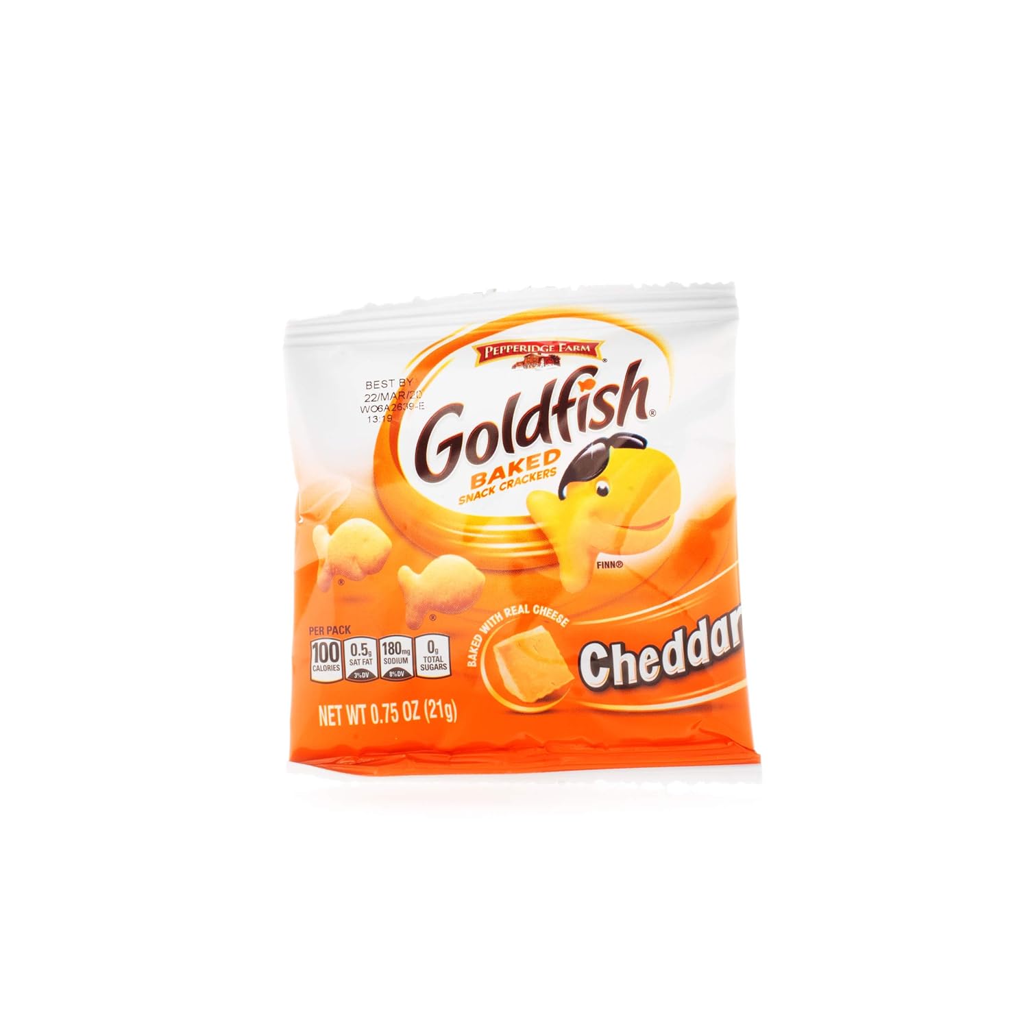 Pepperidge Farm Goldfish Baked Snack Crackers, Cheddar Cheese, .75 Ounces, Pack Of 300