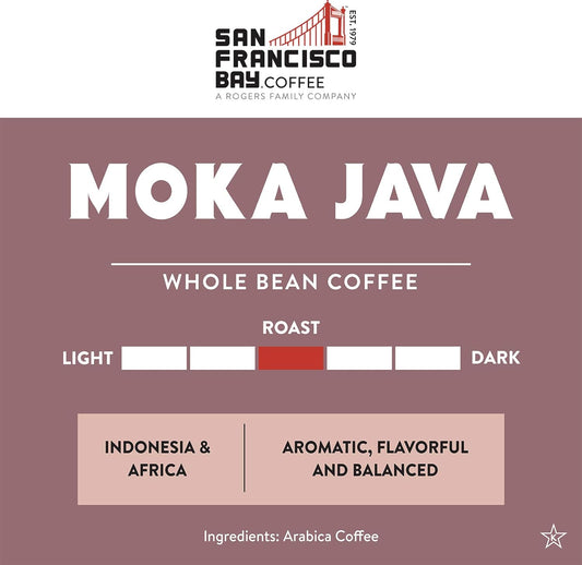 San Francisco Bay Whole Bean Coffee - Moka Java (2lb Bag), Medium Roast