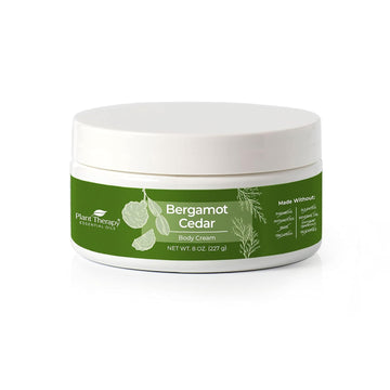 Plant Therapy Bergamot Cedar Body Cream 8 oz Restore Softness & Hydration, Vitamins and Antioxidants to Soften, Smooth, and Firm Skin