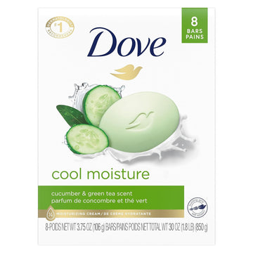 Dove Skin Care Beauty Bar Cucumber And Green Tea 8 Bars For Softer Skin More Moisturizing Than Bar Soap 3.75 Oz