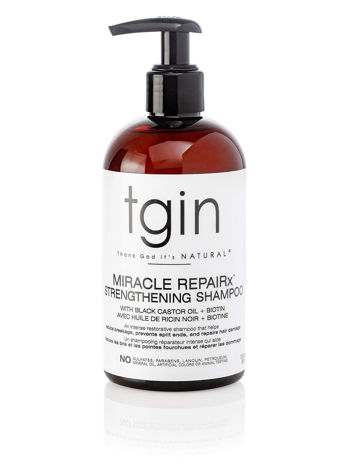 Thank God It's Natural tgin Miracle RepaiRx Strengthening Shampoo For Damaged Hair with Black Castor Oil and Biotin - Repair - Protect - Restore - 13 Oz