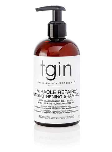 Thank God It's Natural tgin Miracle RepaiRx Strengthening Shampoo For Damaged Hair with Black Castor Oil and Biotin - Repair - Protect - Restore - 13 Oz