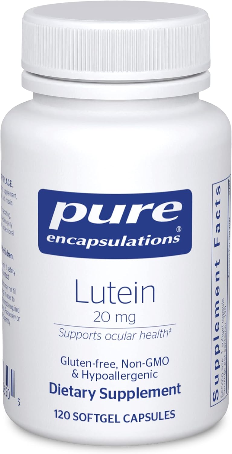Pure Encapsulations Lutein 20 Mg | Hypoallergenic Antioxidant Support For Healthy Visual Function | 120 Softgel Capsules