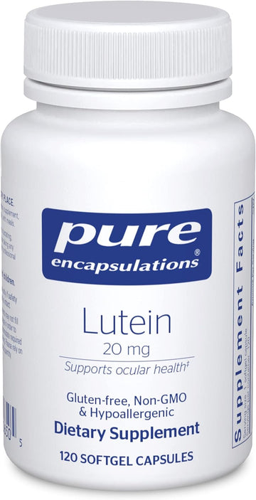 Pure Encapsulations Lutein 20 Mg | Hypoallergenic Antioxidant Support For Healthy Visual Function | 120 Softgel Capsules