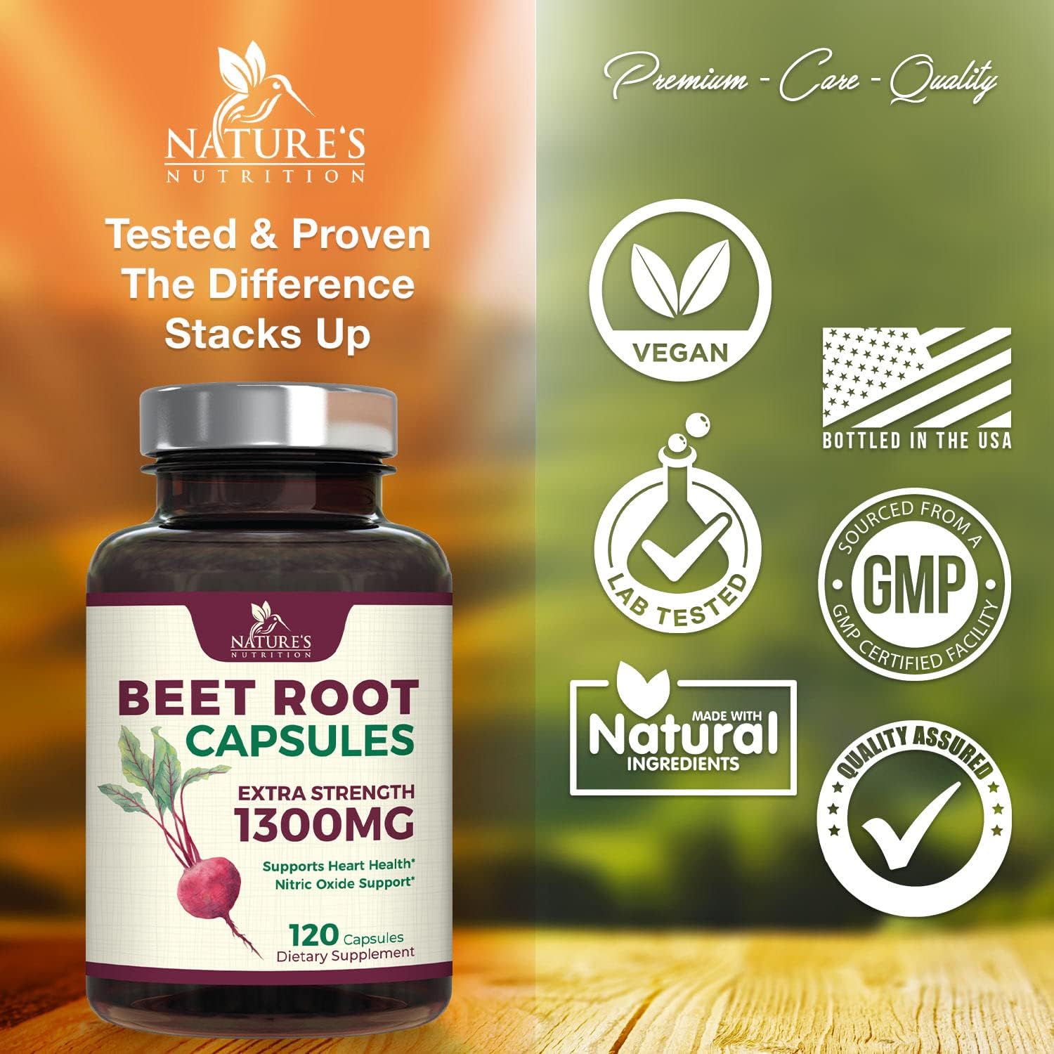 Beet Root Powder Capsules - Supports Athletic Performance, Digestive H