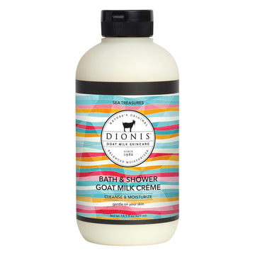 Dionis Goat Milk Skincare Unscented Bath Soap & Liquid Shower Crème, Skin Moisturizer & Hydrating Body Wash Made In The Usa, Cruelty Free Shower Gel For Sensitive Skin, 14.5 Oz Bottle