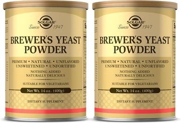 Solgar Brewer'S Yeast Powder - 14 Oz, Pack Of 2 - Natural, Unflavored & Unsweetened - Suitable For Vegetarians - 26 Servings