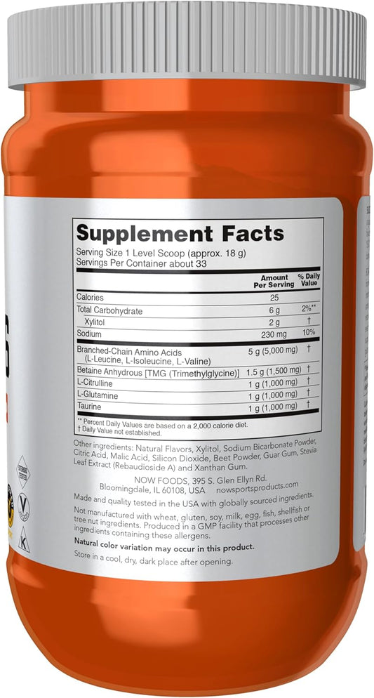 Now Foods Sports Nutrition, Bcaa (Branched Chain Amino Acids) Big 6, Watermelon Flavor, 600 Grams