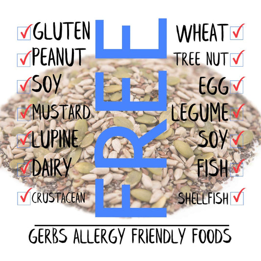 GERBS Super 5 Seed Snack Mix 4 LBS. Premium Grade | Top 14 Food Allergy Free | Resealable Bulk Bag | Made in USA | Raw Pumpkin Sunflower Chia Hemp Flax Seed Trail Mix | Gluten Peanut Tree Nut Free