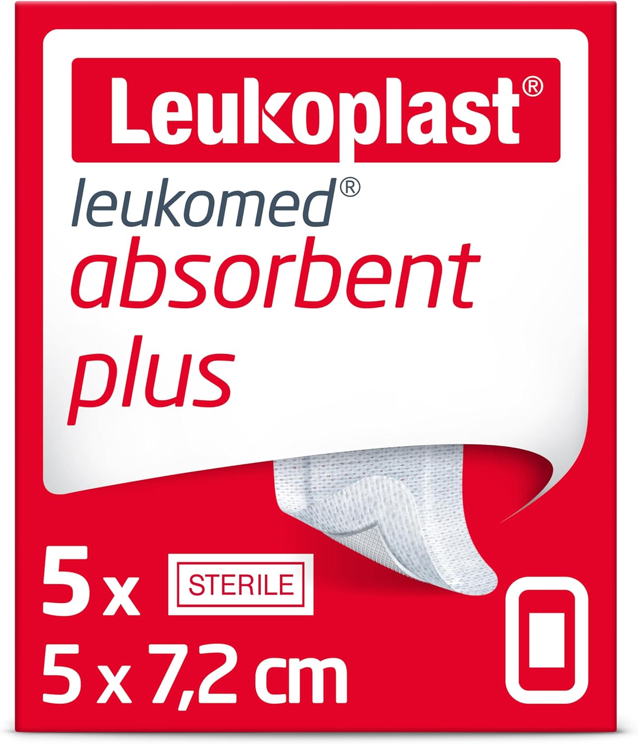 Leukomed - Sterile Wound Dressing - Breathable And Flexible First-Aid Plasters Ideal For Postoperative Care - White - 5 Cm X 7.2 Cm - Box Of 5