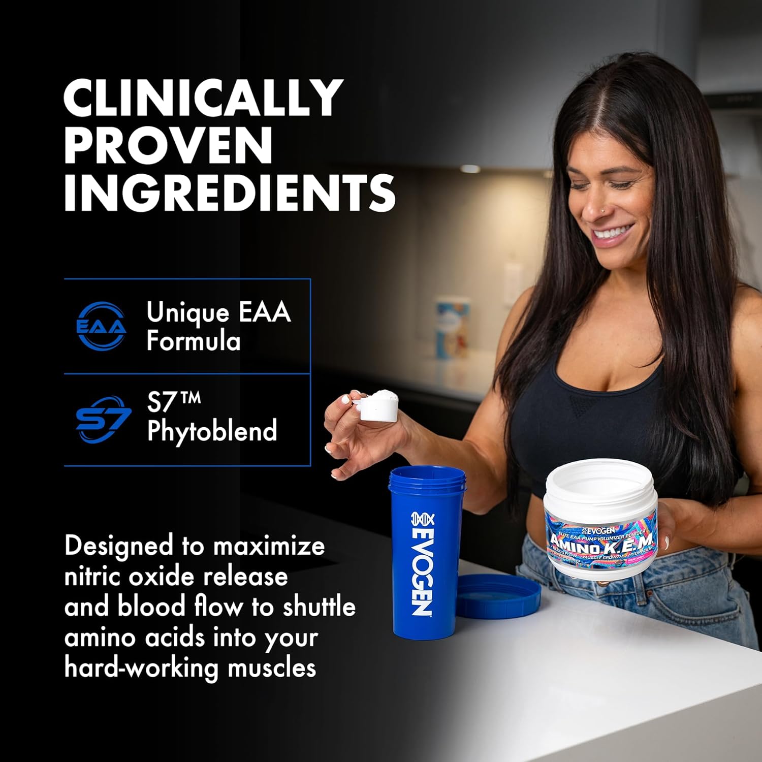 Evogen Amino K.E.M. - Eaa & Bcaa Powder Pump Volumizer | Bcaas Amino Acids Supplement For Blood Flow, Muscle Growth, & Hydration | Sour Candy | 30 Servings : Health & Household