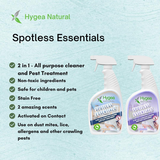 Spotless Essentials - Indoor Pest Control & Surface Cleaner For Home Concentrated Gallon - Ant, Dust Mite, Bed Bug, Flea, Bug Killer - Pet And Family Friendly- Laundry Fresh Scent - Makes 16 Gallons