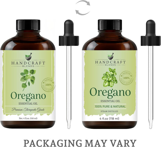 Handcraft Blends Oregano Essential Oil - Huge 4 Fl Oz - 100% Pure And Natural - Premium Grade With Glass Dropper