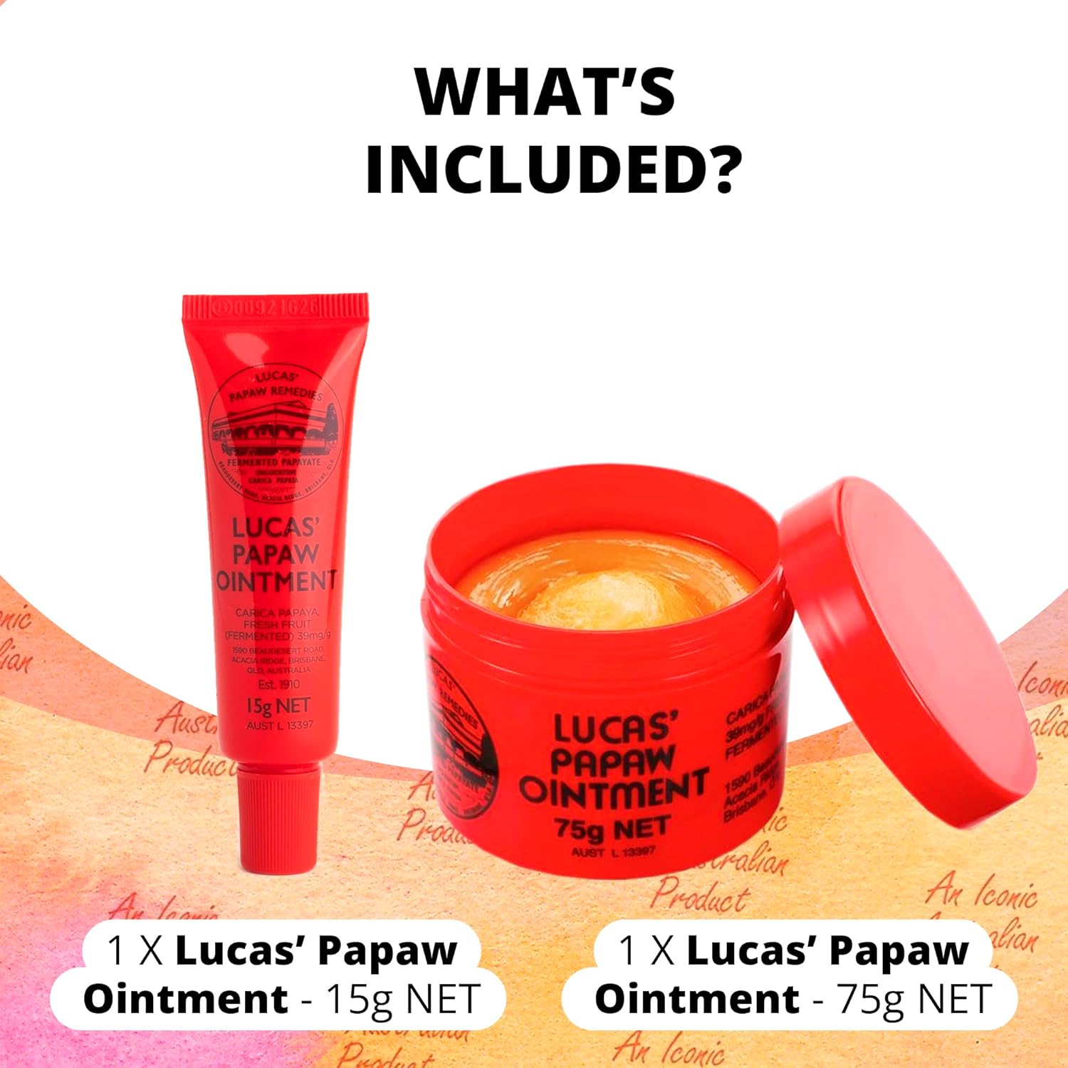 Lucas Pawpaw Lip Ointment, Lucas Pawpaw Cream, Lucas Pawpaw Ointment For Lips & Dry Skin - Unique All Skin Types, All Gender- Any Season Gift Pack With 75G And 15Gr Pawpaw Balm