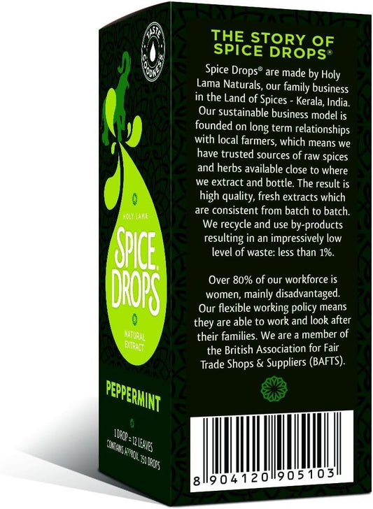 Holy Lama Spice Drops Peppermint Extract – Great Taste Awards. Natural Cooking Ingredient, Sweet And Confectionery Recipes, Drinks, Teas, Cocktails 1 X 5Ml Bottle