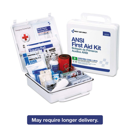 First Aid Only 90566 Ansi B 2015 And Osha Compliant First Aid Kit, 50-Person Emergency First Aid Kit For Business, Home, Car, And Worksites, 199 Pieces