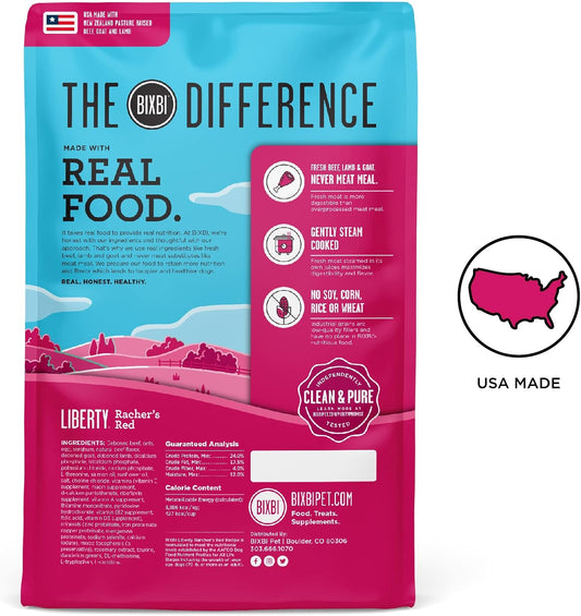 Bixbi Liberty Grain Friendly Dry Dog Food, Rancher'S Red Recipe, 22 Lbs - Fresh Meat, No Meat Meal, No Fillers - Gently Steamed & Cooked - No Soy, Corn, Rice Or Wheat For Easy Digestion - Usa Made