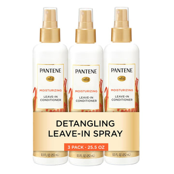 Pantene Conditioning Detangler Spray, Pro-V Repair & Protect, Nutrient Boost For Damaged Hair, Antioxidant Enriched, Leave-In Conditioner, Smooth & Shine, Sulfate-Free, 8.5 Fl Oz, 3 Pack