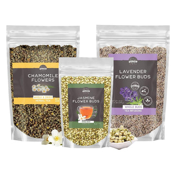 Birch & Meadow Dried Flower Bundle, Jasmine, Chamomile, And Lavender, Various Sizes, Whole And Dried